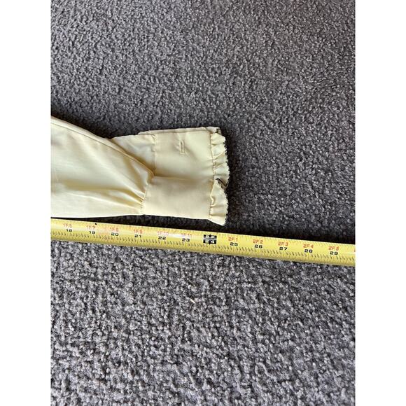 Vtg 70s Mens L&M Fashions Yellow ruffled tuxedo formal wedding dress shirt Sz M - Picture 6 of 7